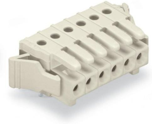 WAGO Buchsengehäuse-Platine 734 mit 4er Rastermaß 3,50 mm in Grau oder Beige, 100 Stück - Bild 1