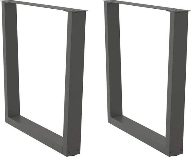 vidaXL Esstisch Beine V-Form aus Stahl in Anthrazit, 2 Stück, B/T/H: 80 x 72 x 73,3 cm - Bild 1