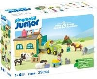 PLAYMOBIL Junior Bauernhof-Abenteuer mit Traktor, Anhänger und tierischen Freunden Konstruktionsspielzeug ab 1 Jahr - Bild 1