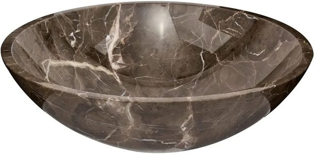 Swiss Aqua Technologies Aufsatzwaschbecken Waschschale aus Naturstein in Braun, quadratisch, B/T/H: 43 x 43 x 13,5 cm - Bild 1