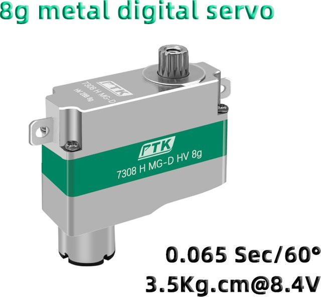 PTK 7308H micro Servo, digitales Metallzahn-Metallgehäuse, 8g - Bild 1