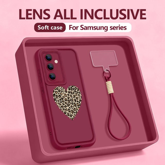 Samsung Handyhülle mit Lanyard und Herz-Leopardenmuster in Schwarz für Galaxy S25 Edge S24 FE S23 S22 Ultra A56 A17 A26 A55 A15 A16 A54 A17 A26 A55 A15 A54 A16 A17 A26 A55 A15 A54 A16 A17 A26 A55 A15 A54 A16 A17 A26 A55 A15 A54 A16 A17 A26 A55 A15 A54 A16 - Bild 1