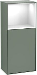 V&B Finion Seitenschrank in Weiß mit LED-Beleuchtung und Glasfachboden, B: 41,8 cm, H: 93,6 cm - Bild 1