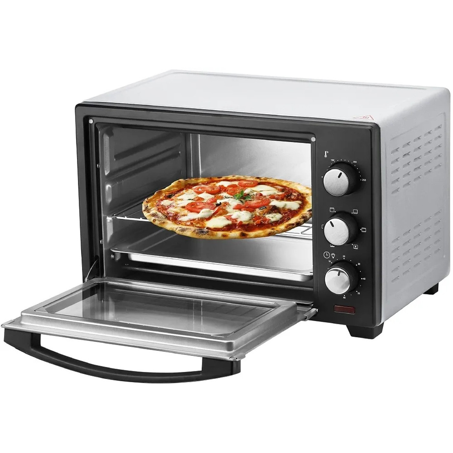 Steinborg Minibackofen SB-3012 mit Umluft und Ober-/Unterhitze, 25 Liter, 1600 Watt, Silber/Schwarz - Bild 2