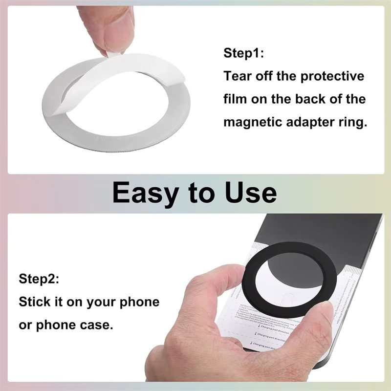 2er-Set Magnetische PU-Leder Aufkleber für MagSafe iPhone 16 15 14 13 12 Pro Max Plus in Weiß - Bild 3