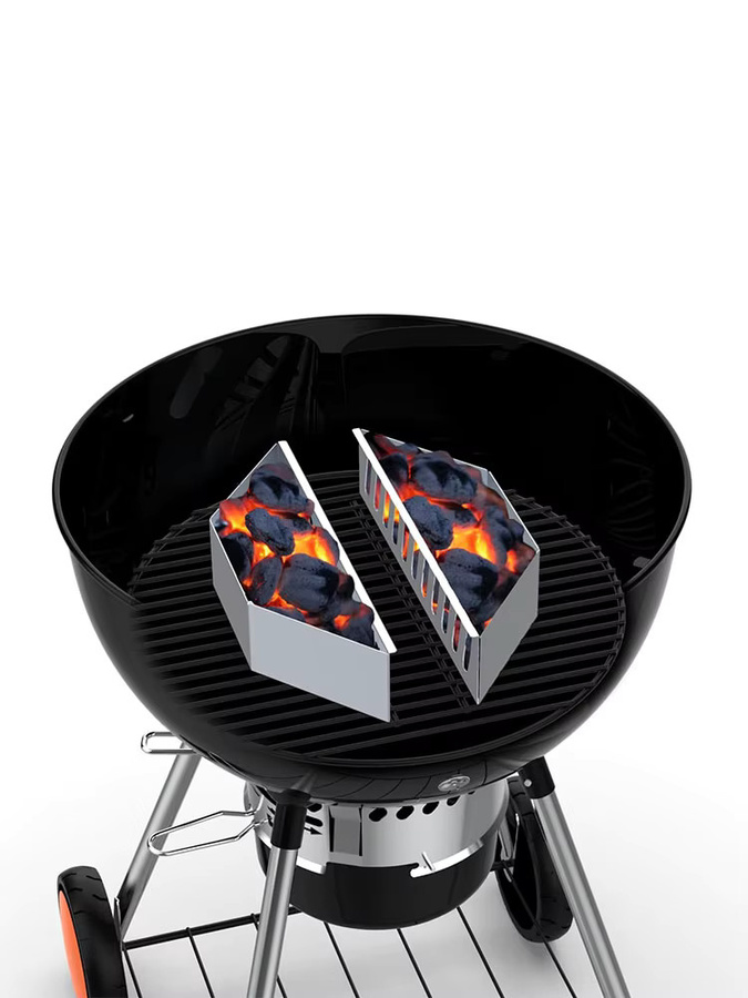 Char Holder Holzkohlekorb aus Edelstahl in Silber kompatibel mit Weber Grillzubehör LMETJMA - Bild 7