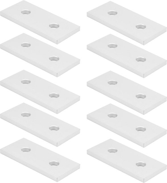 10-teiliges Set flache Verbindungsplatten aus Aluminium von TOMTOP JMS in Silber, vertikale Verbindungsverstärkung mit 2 Löchern für 4040 Profile - Bild 1