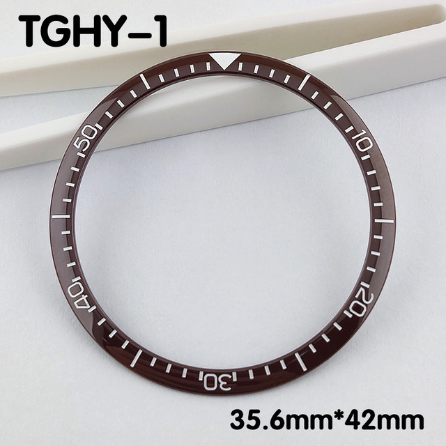 OUMASHI Uhrenlünette, Keramik, Schwarz, 42 mm - Bild 1