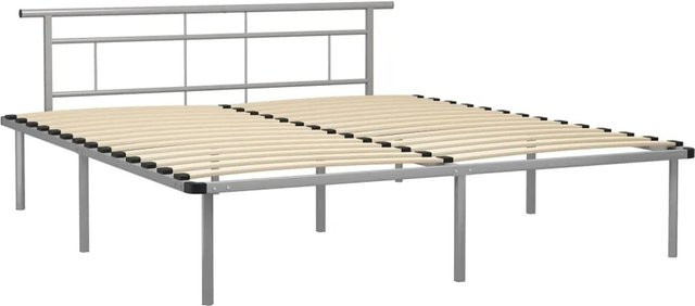 vidaXL Bettgestell aus Metall in Grau Matt, B/T: 200 x 200 cm - Bild 1