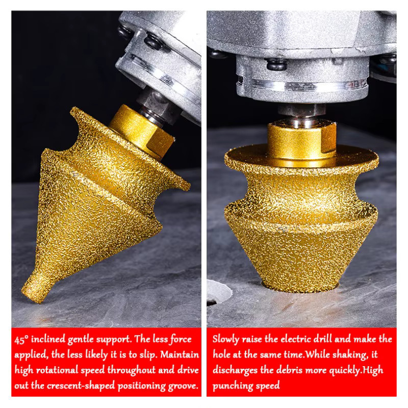 NIUXIANG 4in1 Diamant Anfasmaschine für Winkelschleifer zum Trimmen von Hartschalenkanten, Keramikfliesen und Marmor in Gold - Bild 3