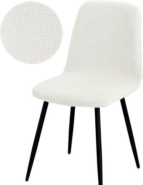 YZFZP Barstuhlbezug aus Samt mit Jacquard-Muster in Weiß, elastischer Stuhlhussen-Satz für Esszimmerstühle - Bild 1