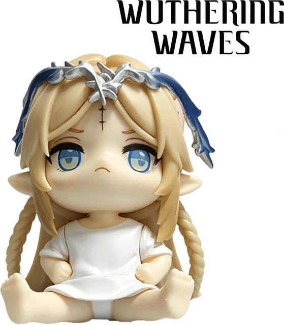 Cartethyia Wuthering Waves Chibi Figur, Weißer Pyjama, PVC-Statue, ab 6 Jahren - Bild 1