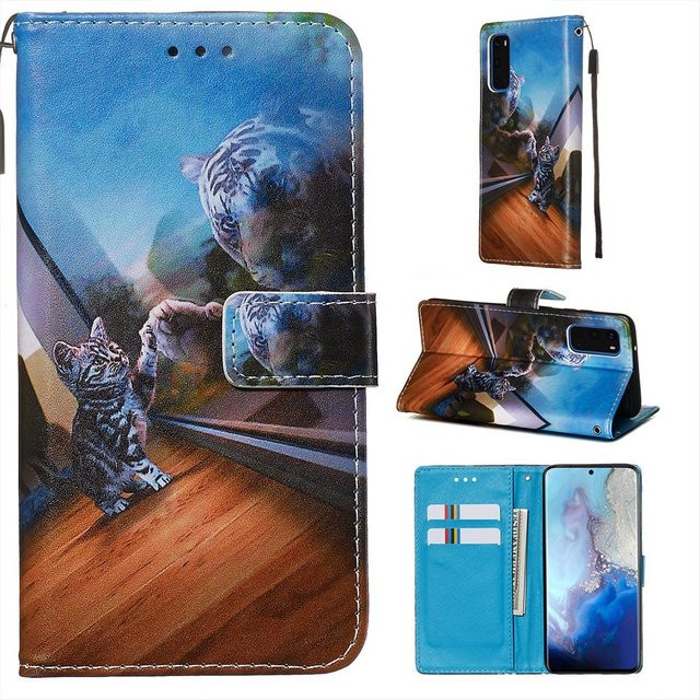 Lackierte Lederhülle Flip Wallet für Samsung Galaxy S10 Lite, A51, A71, A41, A11, A01, A21, A10s, A20s, A80, A90, M40, A60, S10E, M10, A10, A20E, A10E, A40, A50 in Multicolour - Bild 1
