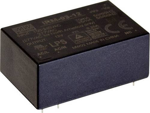 Mean Well IRM-03-9 AC/DC-Printnetzteil 9 V/DC 333mA 3W in Schwarz - Bild 1