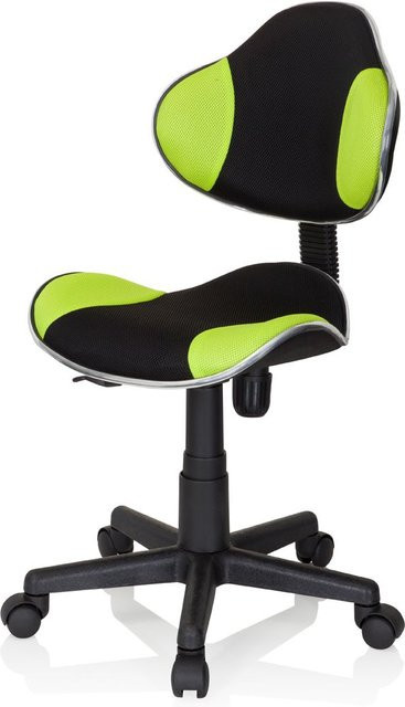 HJH OFFICE Kinderschreibtischstuhl KIDDY GTI-2 in Schwarz/Grün mit Netzstoff und Rollen - Bild 1