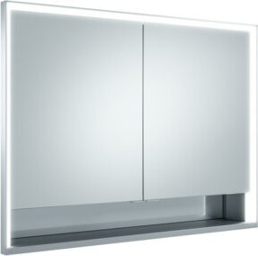Keuco Royal Lumos Spiegelschrank mit 2 Drehtüren aus Kristall-Doppelspiegel, Wandeinbau, Silber, B/H/T: 73 x 105 x 16 cm - Bild 1