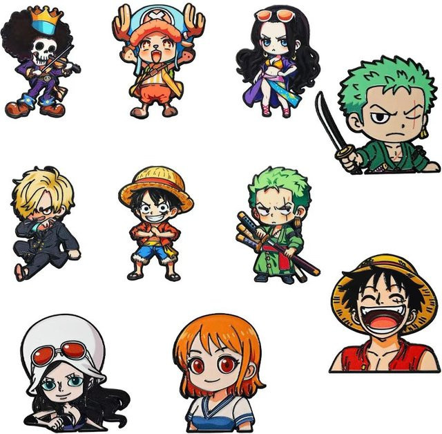 Anstecker One Piece Luffy Anime, Emaille, Metall, Schwarz, Herren - Bild 1