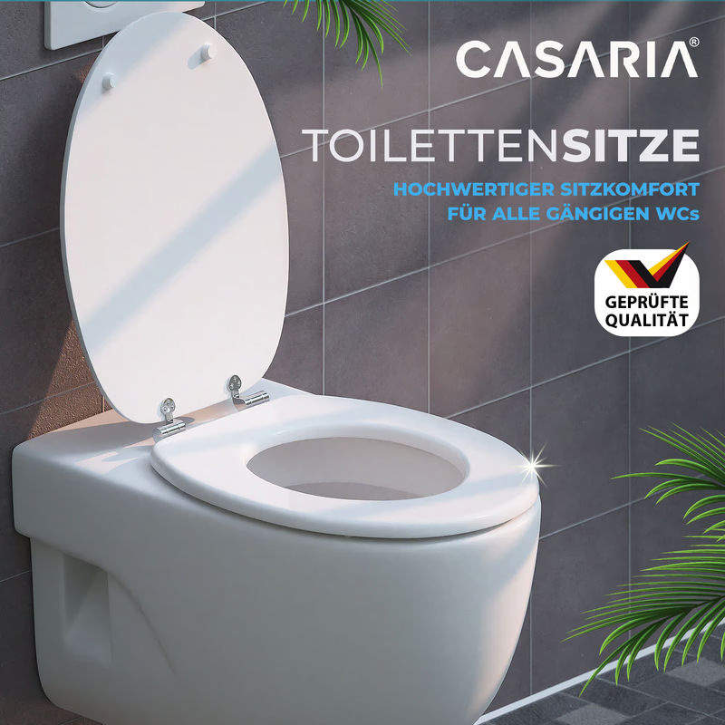 Casaria Toilettensitz in Weiß mit Soft-Close-Absenkautomatik und runder Form - Bild 2