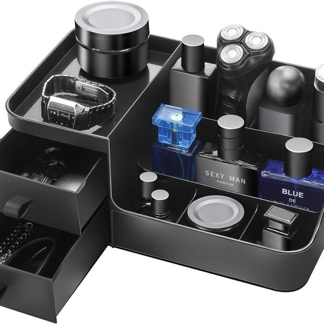 Kosmetik-Aufbewahrungsbox mit Schubladen und Sortierfächern aus Kunststoff in Schwarz oder Weiß - Bild 1