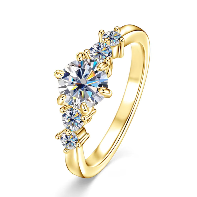 IOGOU Verlobungsring, 14K Gold Filled, Moissanit, Damen - Bild 2