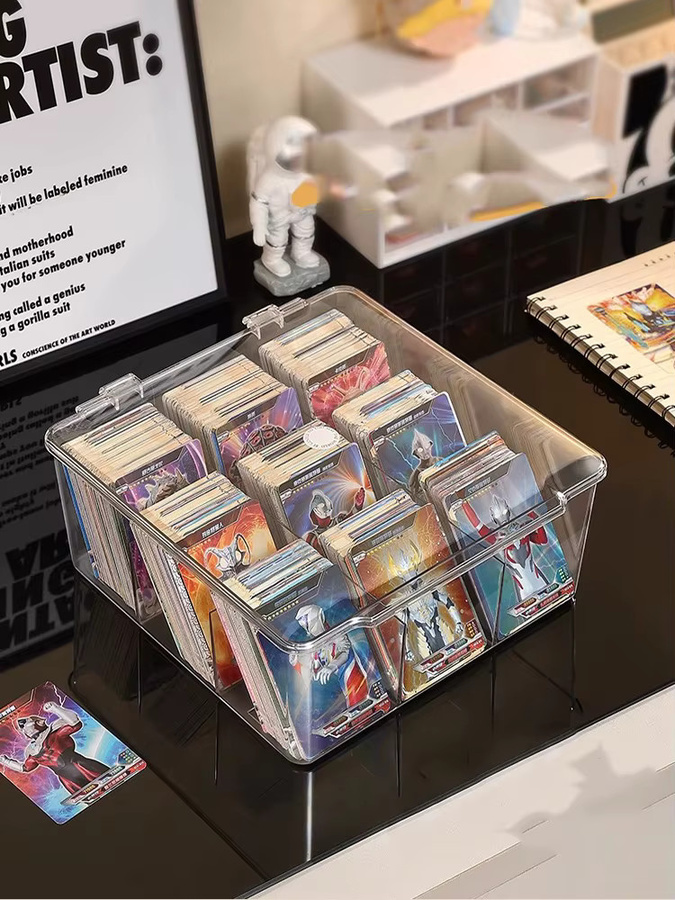 Transparente Acryl-Kartenaufbewahrungsbox mit Klappdeckel für Sammelkarten - Bild 2