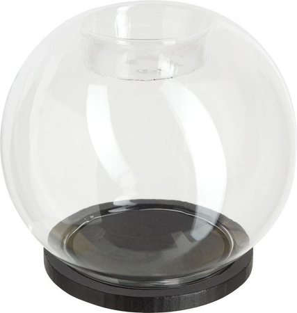 VBS Teelichthalter Glaskugel aus Glas in Transparent für die Weihnachtsdekoration, Höhe: 10,0 cm, Breite: 10,0 cm, Tiefe: 8,0 cm
