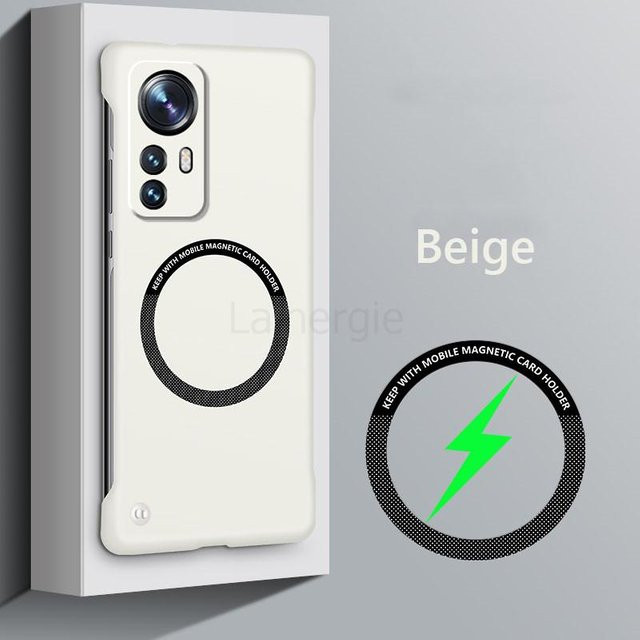 Rahmenlose magnetische schlanke Hülle für Xiaomi 12, 12X und 12S Pro 5G mit harter Rückseite und Unterstützung für kabelloses Laden - Bild 1