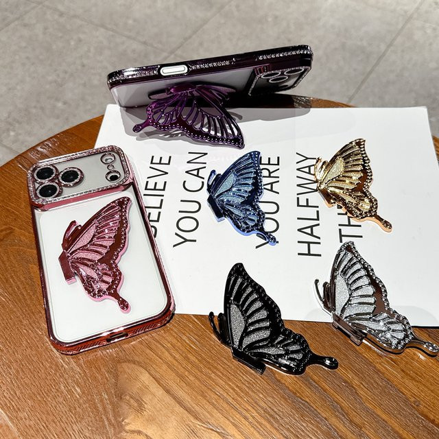 Butterfly Universal-Telefonhalterung in Pink, faltbare Schreibtisch-Halterung für iPhone und Xiaomi - Bild 1
