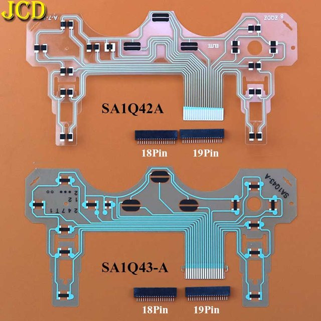 JCD Flexibles Leitfähiges Film-Band für PS2 Controller SA1Q42A SA1Q43-A mit 18pin und 19pin Buchse Stecker in Transparent - Bild 1