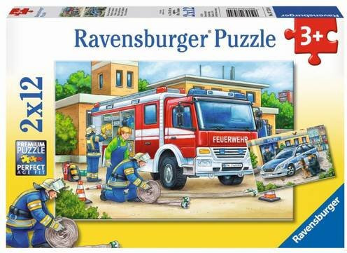 Ravensburger Polizei und Feuerwehr, Puzzle, 2 x 12 Teile - Bild 1