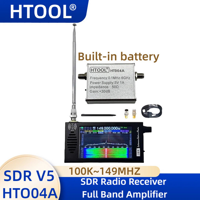 HTOOL SDR Kurzwelle Funkempfänger Transceiver mit DSP digitaler Frequenzmodulation und Verstärker in Schwarz - Bild 1