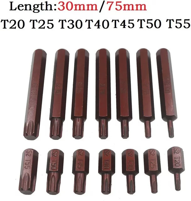 Vibratite Torx Schraubendreher Bits Magnetisch mit Hex Schaft für Elektrische Werkzeuge 30/75 mm - Bild 1