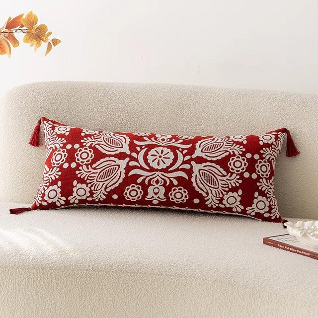 Minimalistische Zierkissenhülle von JMG Clothing in Rot, rechteckiger Kissenbezug aus Polyester, Breite: 30 cm, Höhe: 70 cm - Bild 1