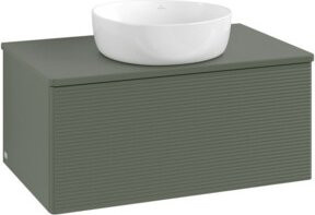V&B Waschtischunterschrank Antao mit Frontstruktur in Grau, B/T/H: 80 x 36 x 50 cm - Bild 1