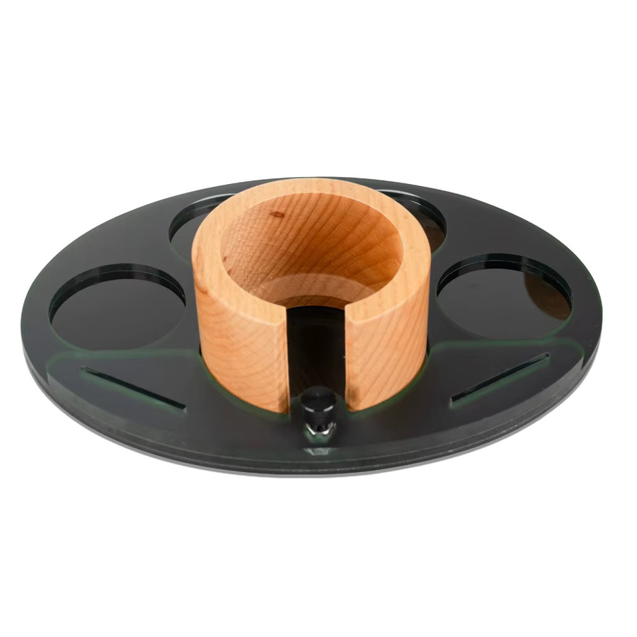 Dalinwell Espresso Tamper Station aus Holz in Braun oder Schwarz als kompakte Kaffee Werkzeuge Halterung und Siebträger Standfuß - Bild 6