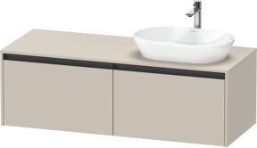 Duravit Waschtischunterschrank Ketho.2, beige matt, wandhängend, Breite: 140 cm, Tiefe: 55 cm - Bild 1