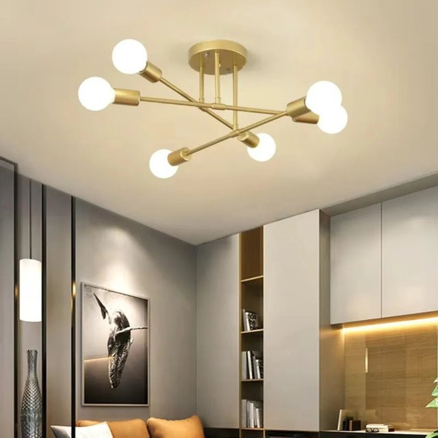 JOYINLED Pendelleuchte Nordic Minimalist in Gold/Messing für Schlafzimmer, Wohnzimmer und Esszimmer - Bild 1