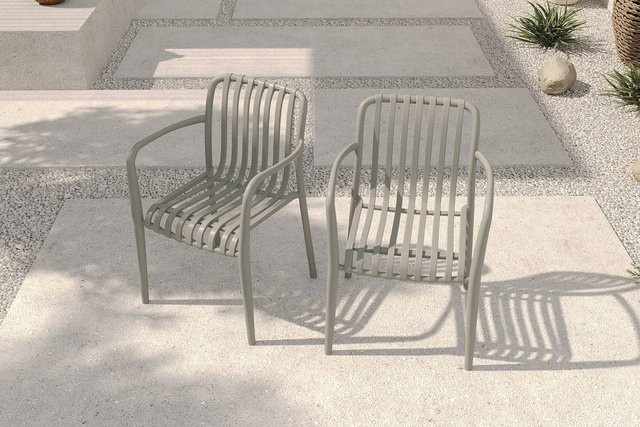 Villana Pico Soft Stapelsessel 2er-Set, grau, Kunststoff, B/T/H: 54 x 58,5 x 80,5 cm, UV-beständig und wetterfest - Bild 1