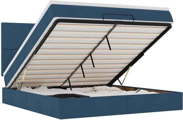 vidaXL Ottoman-Bett mit Matratze und LED-Beleuchtung in Blau und Weiß, B/T/H: 160 x 200 x 280 cm - Bild 1