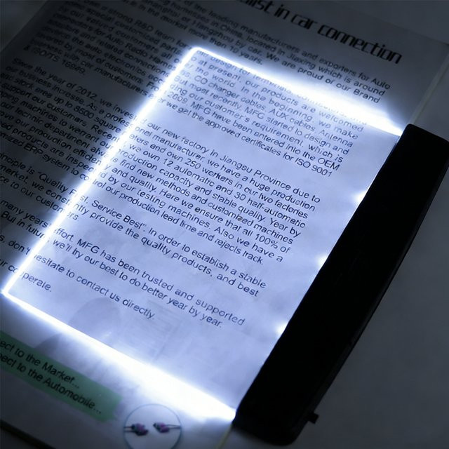 KDULIT LED-Buchleuchte in Weiß, augenschonende flache Plattenleuchte mit Clip für unterwegs und zum Lesen - Bild 1