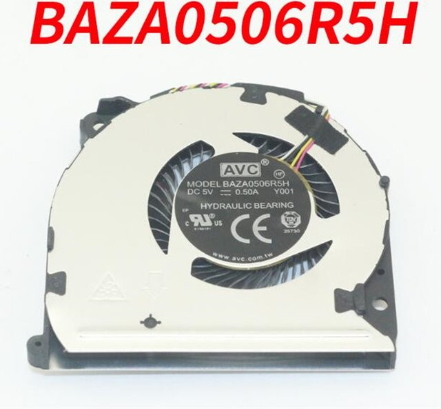 AVC Notebook-Kühlventilator BAZA0506R5H Y001 Schwarz 4-Draht DC5V 0.50A - Bild 1
