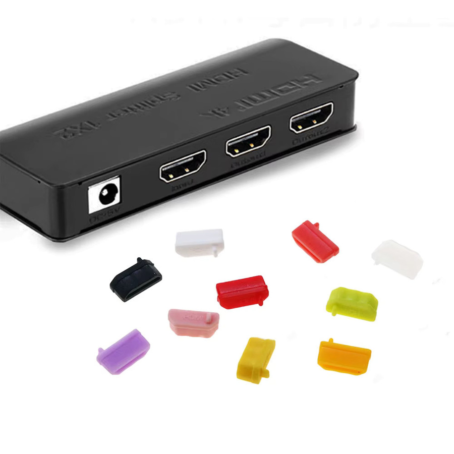 JCD 10 Stück Silikon Anti-Staub-Stecker für USB-A und HDMI Anschlüsse in Schwarz - Bild 3