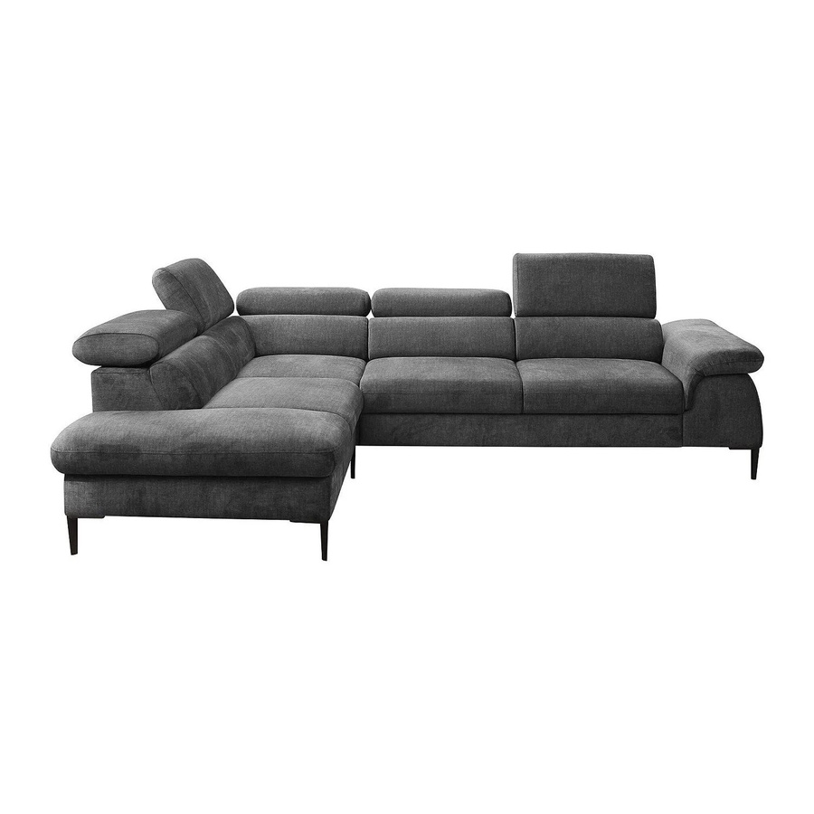 Pascal Morabito Schlafsofa Sepina in L-Form, Anthrazitgrau, Stoff, Breite: 280 cm - Bild 2