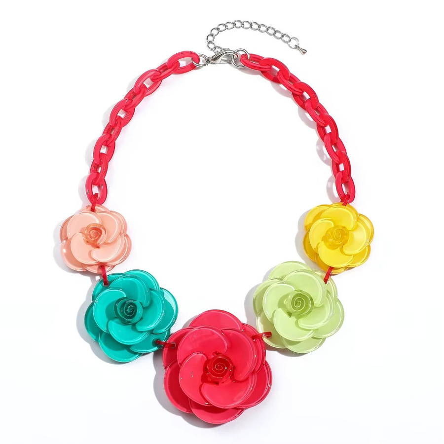KHWPS Halskette, Rose Blume, Bunt, Damen - Bild 2