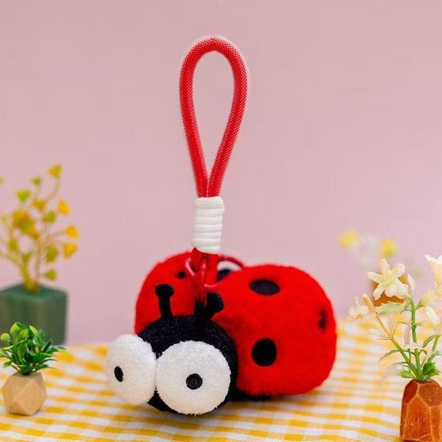 Schlüsselanhänger-Set Insekten, Plüsch, Marienkäfer, Biene, Ameise, Gottesanbeterin, 12cm, red, Unisex - Bild 1