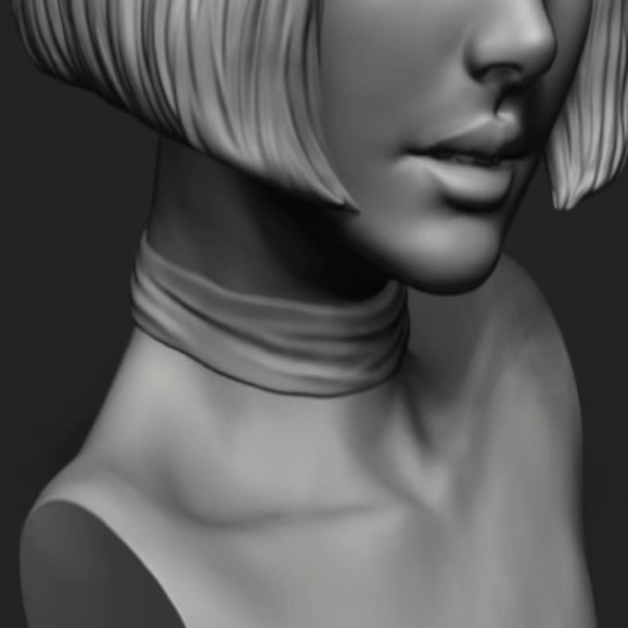 BANGSHE Resin Modellbausatz 1/10 Scale Büste Natalie Portman unbemalt grau - Bild 2