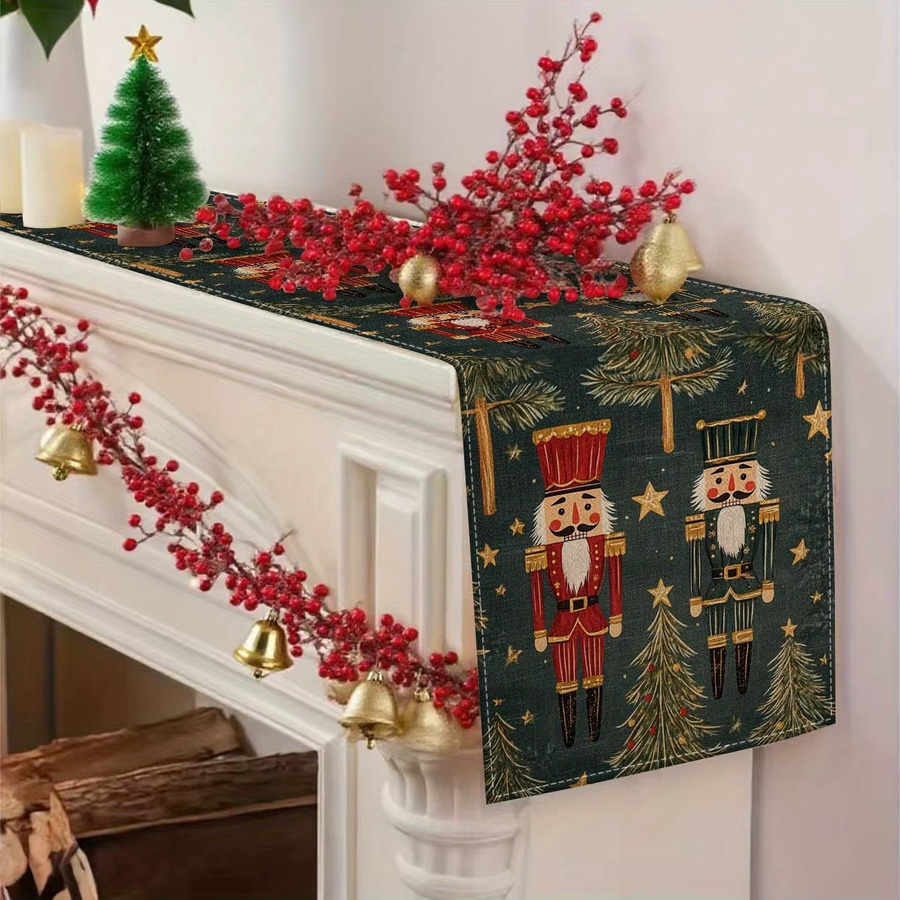 VIKAMA Weihnachts Tischläufer mit Nussknacker-Motiv, Mehrfarbig, B/H: 90 x 33 cm - Bild 2
