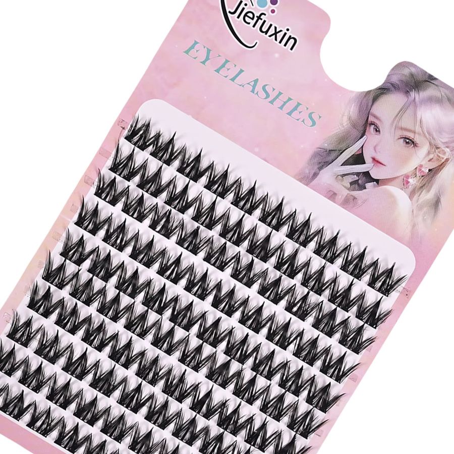 JIEFUXIN 100-Cluster-C-Curl Wimpernverlängerung, segmentiert - Bild 4