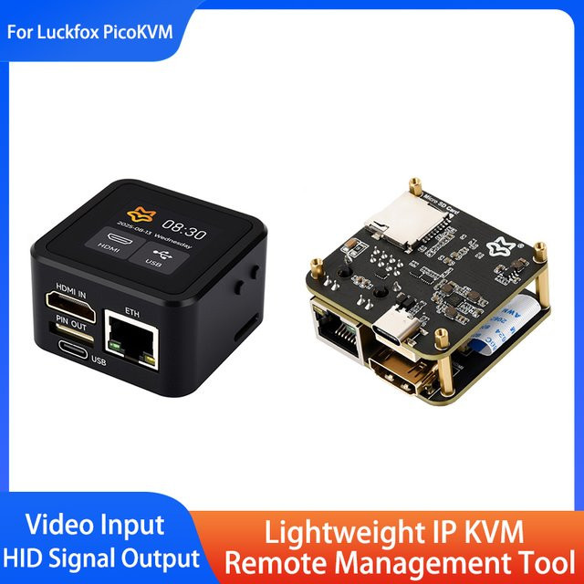 Luckfox PicoKVM Leichtes IP KVM Remote Management Tool mit HDMI-Videoeingang und HID-Signalausgang in Schwarz - Bild 1