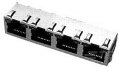 TE Connectivity Modular Jack Inverted mit LEDs Schwarz 406552-5 - Bild 1
